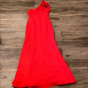 Long, tight, on sleeve, red dress worn once